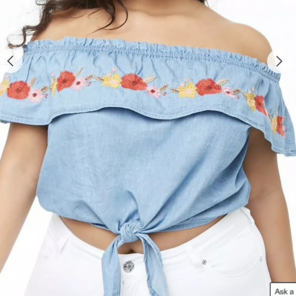 Embroidered crop top